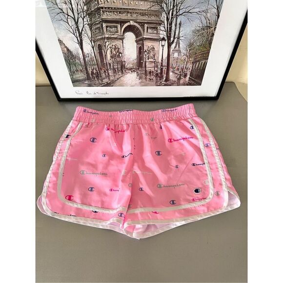 Champion Pink Candy 'Champion' Script Varsity Shorts - Picture 2 of 9